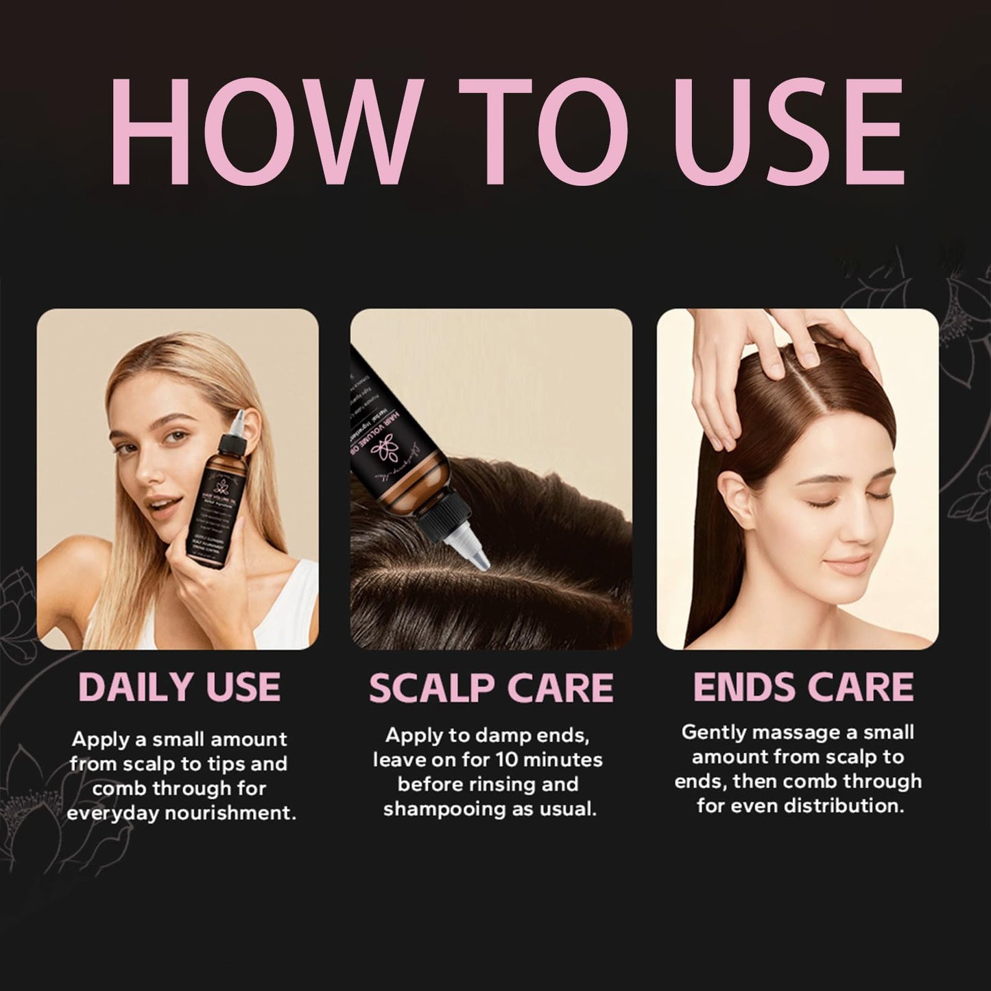 2PCS lifewitqueenp Hair Care Growth Oil,Lifewitqueenp Hair Growth Products,Non-greasy, Quick-Absorbing, Strengthens Roots – Leaves Hair Black & Shiny, Reduces Split Ends & Dryness (2PCS)
