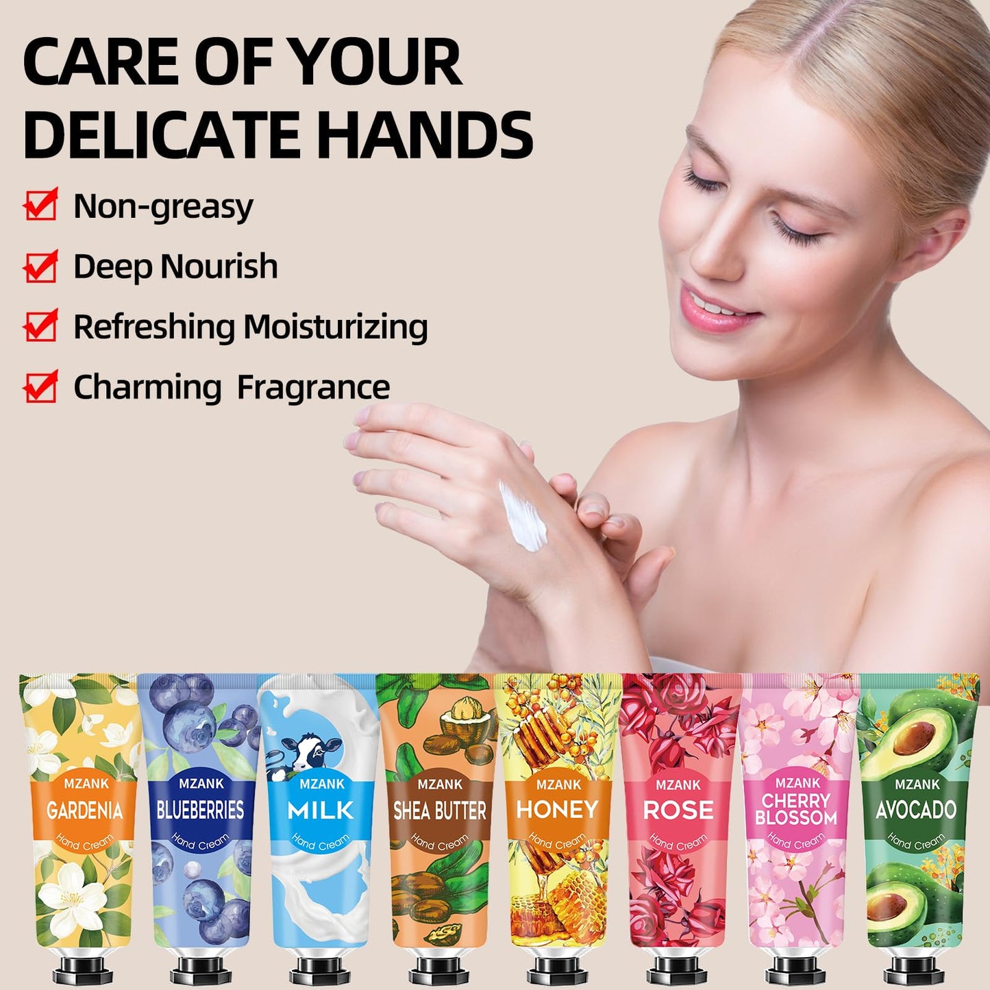 MZANK 14 Pack Hand Cream for Dry Cracked Hands,Mothers Day Gifts,Teacher Appreciation Gifts,Nurses Week Gifts,Bridesmaid Gifts,Birthday Gifts for Women,Hand Lotion Travel Size