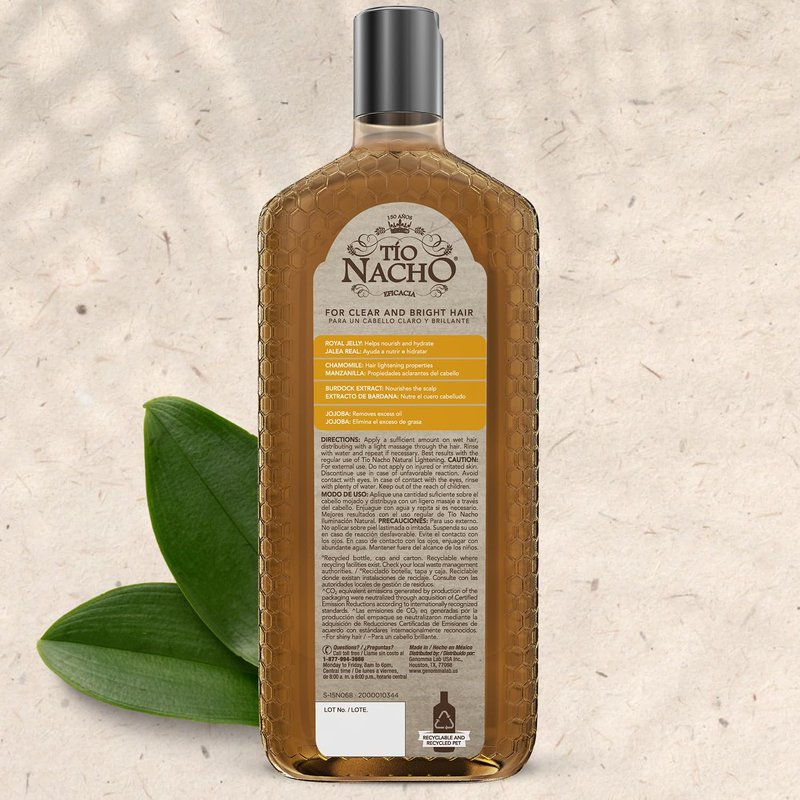 Tio Nacho Natural Lightening Shampoo with Chamomile and Royal Jelly, Clarifying Shampoo for Blonde and Light Brown Hair, Shine-Enhancing Formula with Natural Botanical Extracts, 14 fl oz