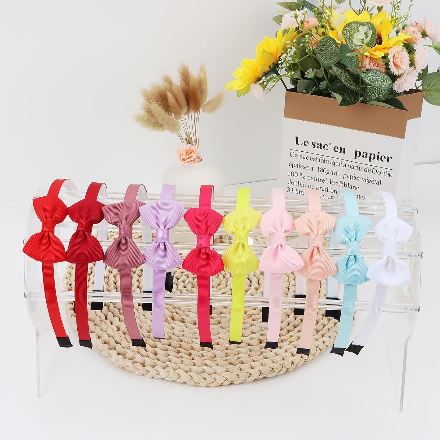 Toddler Headbands with Bows - Soft, Cute Hair Accessories for Girls (10pcs)