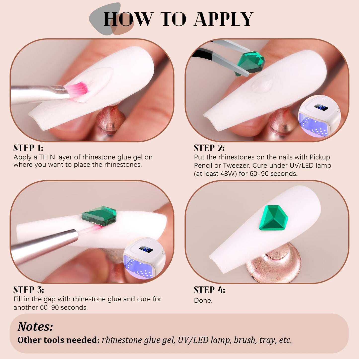 3220Pcs Champagne Gold Nail Rhinestones 120Pcs Multi Shapes Flatback Gems Charms Crystal+3100Pcs 1.5-4mm Round Beads, Glass Diamond Gemstones for Bedazzling Acrylic Nails Decoration