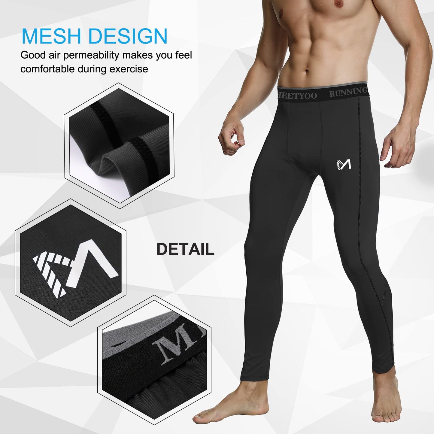 MEETYOO Men's Standard Athletic, Black-01, Small