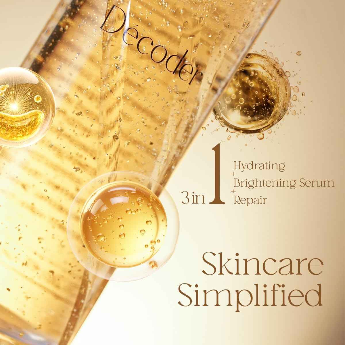 Decoder Liquid Gold Radiance Toner-Serum | Hydrating Face Toner with Hyaluronic Acid, Rose Water & Centella – Alcohol-Free, 24K Gold Infused Skincare for Sensitive Skin & Barrier Repair(5.07 Oz)