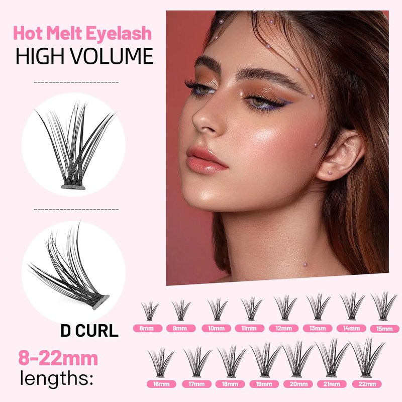 3D Individual Eyelash Extensions - Soft Black C Curl | 0.07mm Thickness, Mixed Lengths 8-16mm (5 Packs)