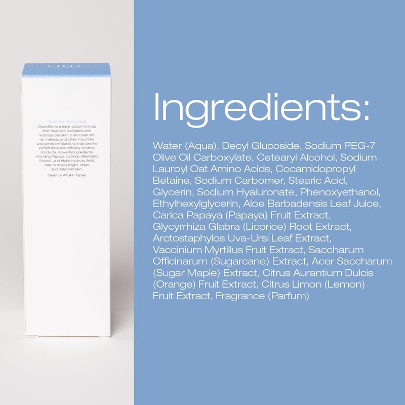 Thibiant Beverly Hills CleanSkin Brightening Facial Cleanser Exfoliating Face Wash with Hyaluronic Acid that Help Removes Dirt, Oil and Make-up, Fragrance-free, Paraben Free, 6.7 Oz