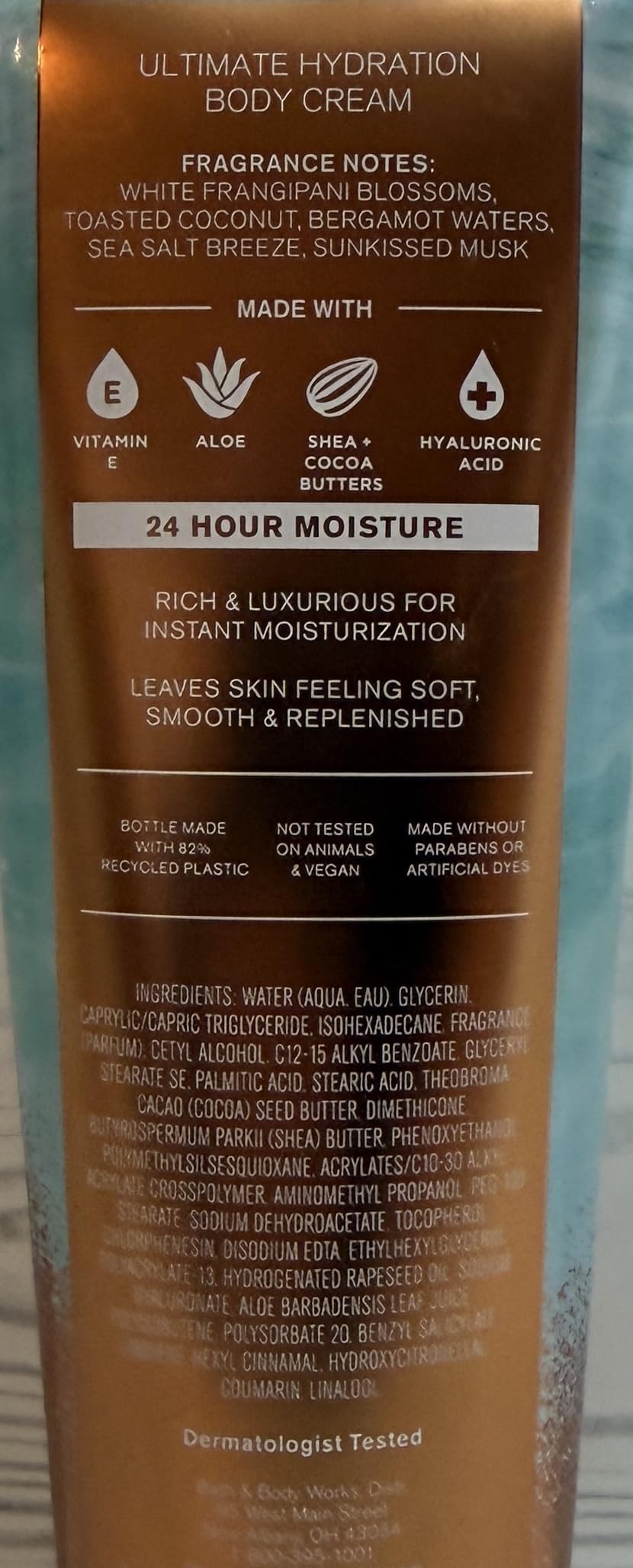 Bath & Body Works Women's At the Beach Ultimate Hydration Body Cream 8 Ounces Pack of 2
