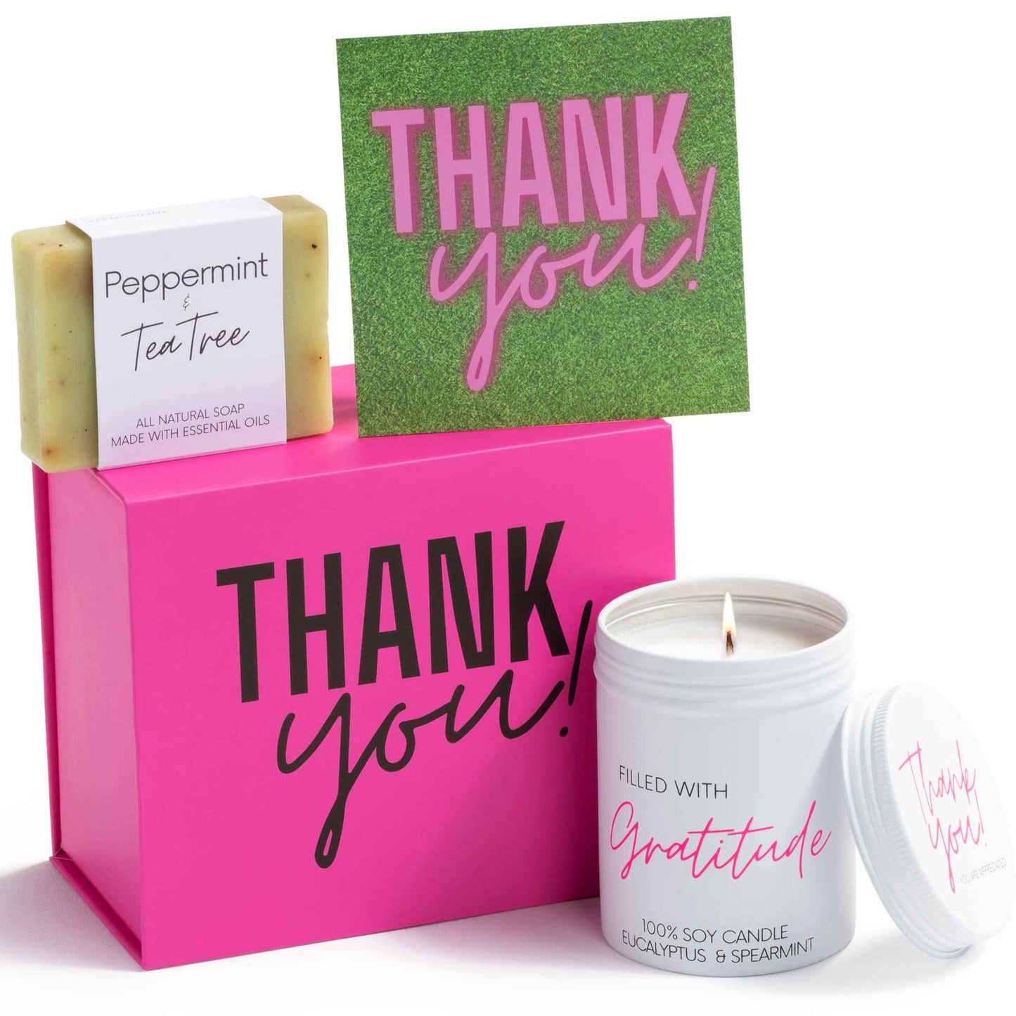 Boxzie Thank You Gifts for Women, Appreciation Gift Box Set, Cute Gratitude Basket Ideas - Thoughtful Candle Presents for Employee, Boss, Coworker, Hostess, Female, Secretary, Teacher, Friend