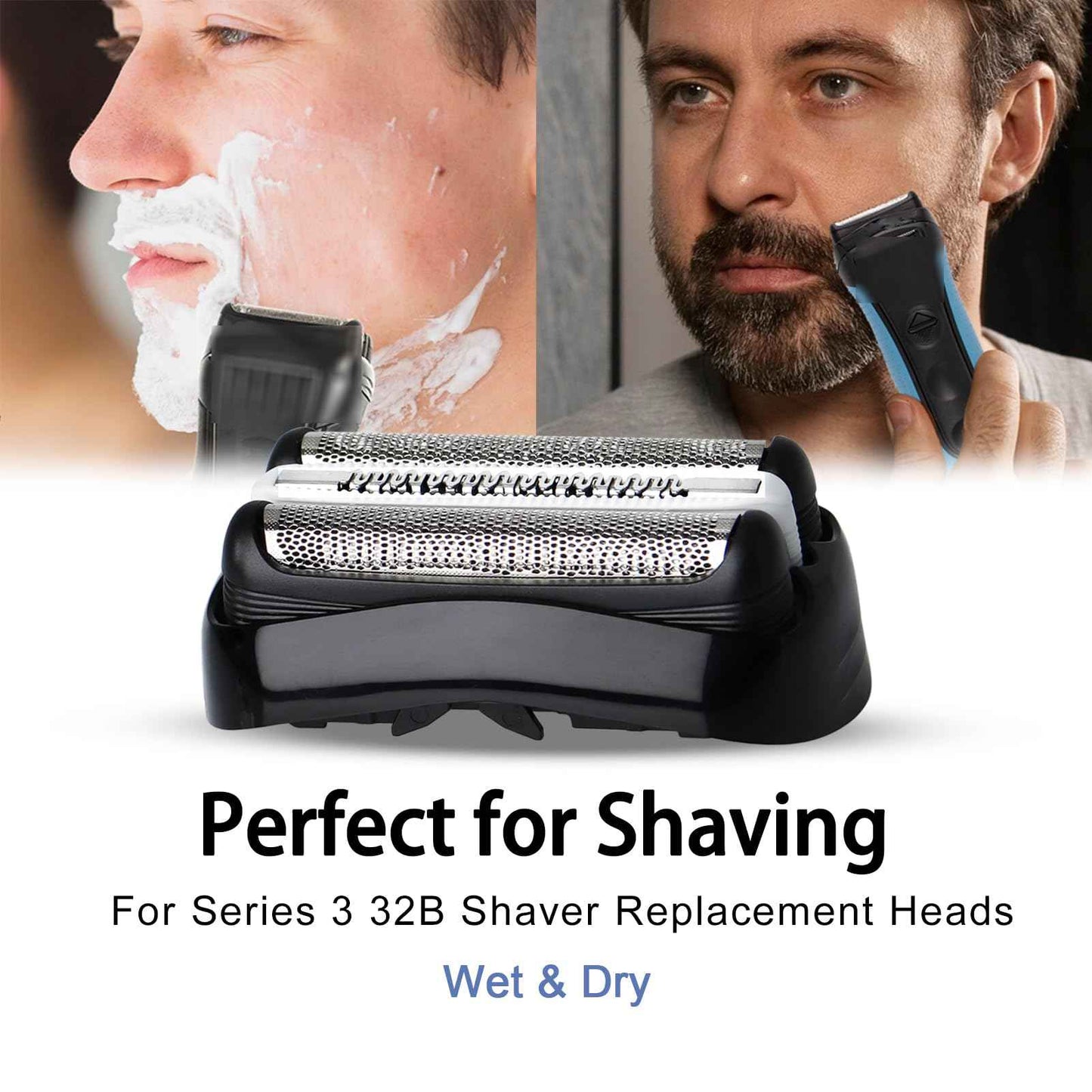 21B S3 Wet and Dry Replacement Heads for All Series 3 Electric Shavers 3040s 300s 310s 3080s Models, Compatible with Shaver Part 21B, for 21b Foil & Cutters Razor Accessories.