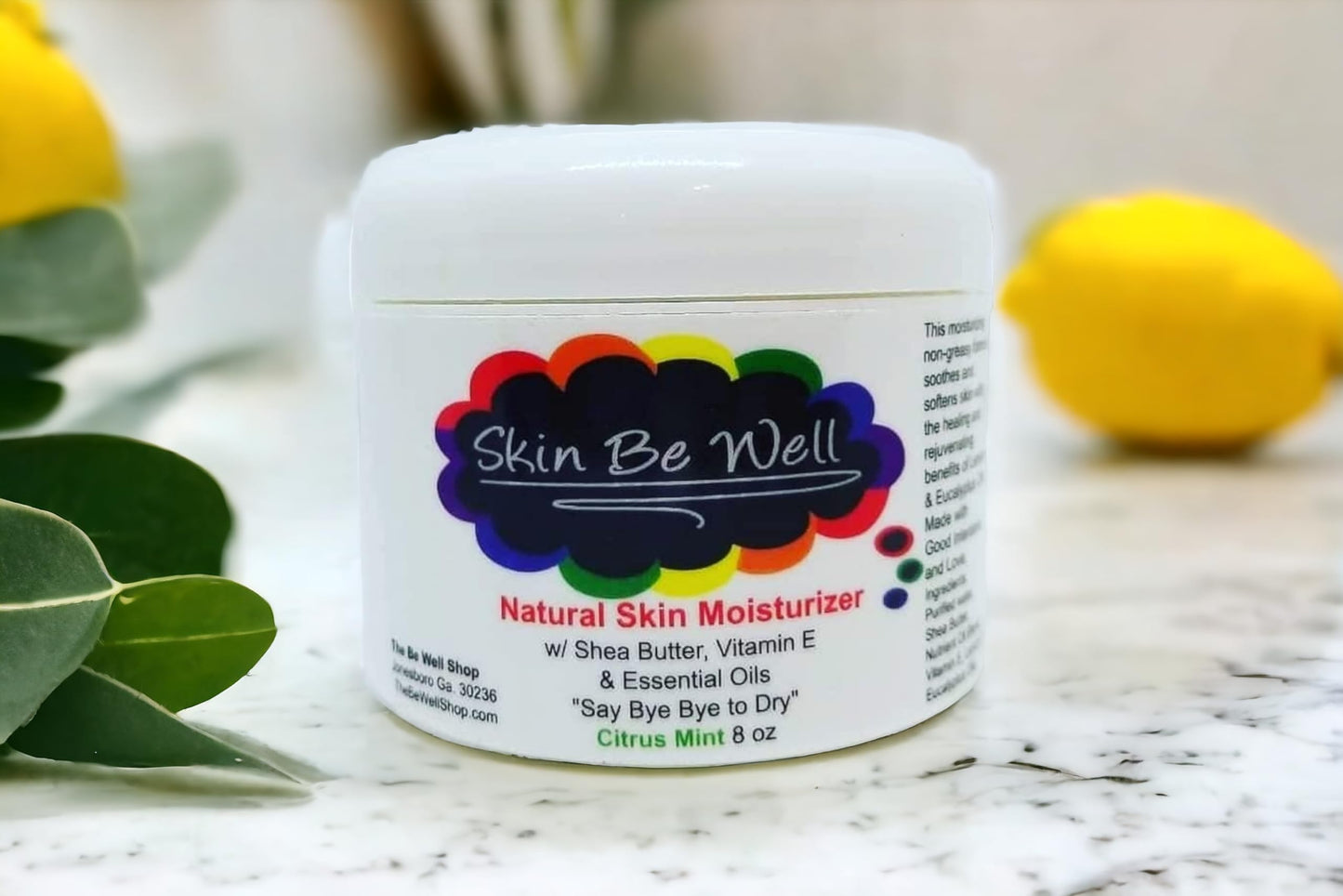 Skin Be Well Natural Moisturizing Cream, Citrus Mint (8 oz)