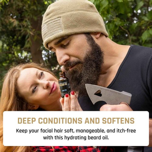 Derm Dude Accelerator Beard Growth Oil for Men | With Castor Oil & Jojoba Oil for Hair Growth | Promotes Thicker Fuller Beard | Hydrate & Soften Facial Hair, Non-Greasy - Alpine Breeze 1oz