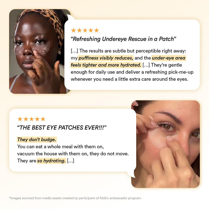 Abib Vegan Collagen Eye Patches for Wrinkles & Fine Line with Jericho Rose Jelly & Peptides, 60 Count, Korean Skin Care