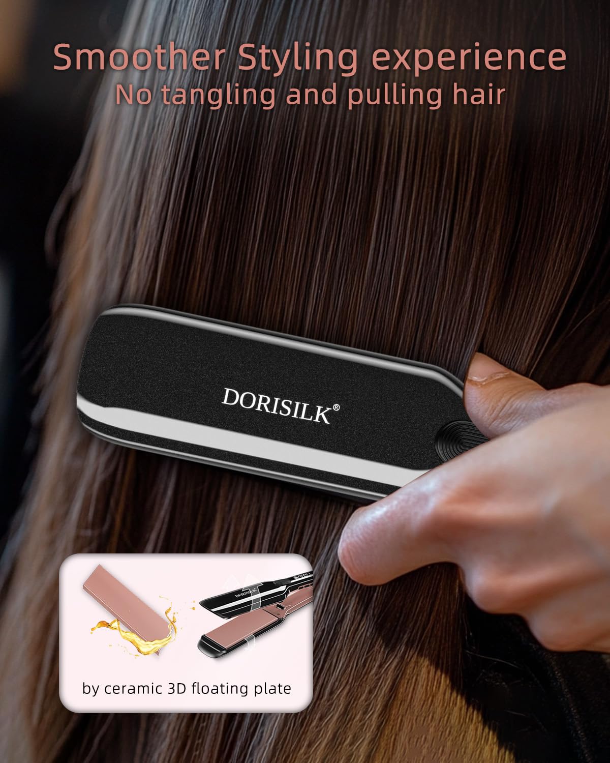 DORISILK 500 Degree High Temp Professional Hair Straightenr οΌ Ceramic Wide Flat Iron οΌ2 in 1 Hair Straightener and CurlerοΌPlasma Flat Iron Get Frizz-Free and Shiny