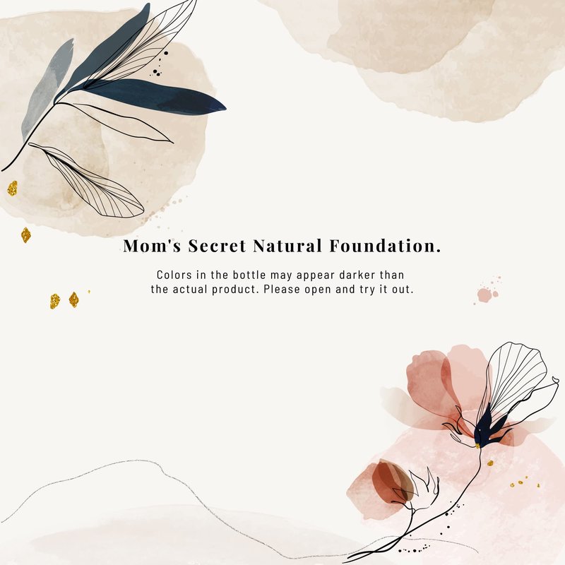 Mom's Secret 100% Natural Foundation, Organic, Vegan, Aloe Based, Natural Sun Protection, Gluten Free, Cruelty Free, Made in the USA, 1FL Oz. (Cashew - A Neutral Light/Medium)