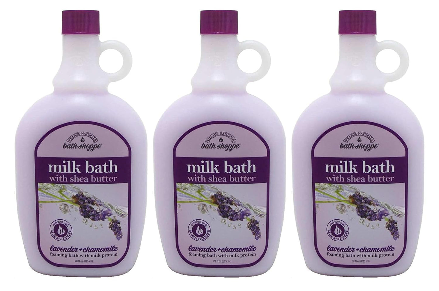 Ultra-Moist Lavender & Chamomile Bath Milk - 28 Ounce | Relaxing Spa Experience (3 Pack)