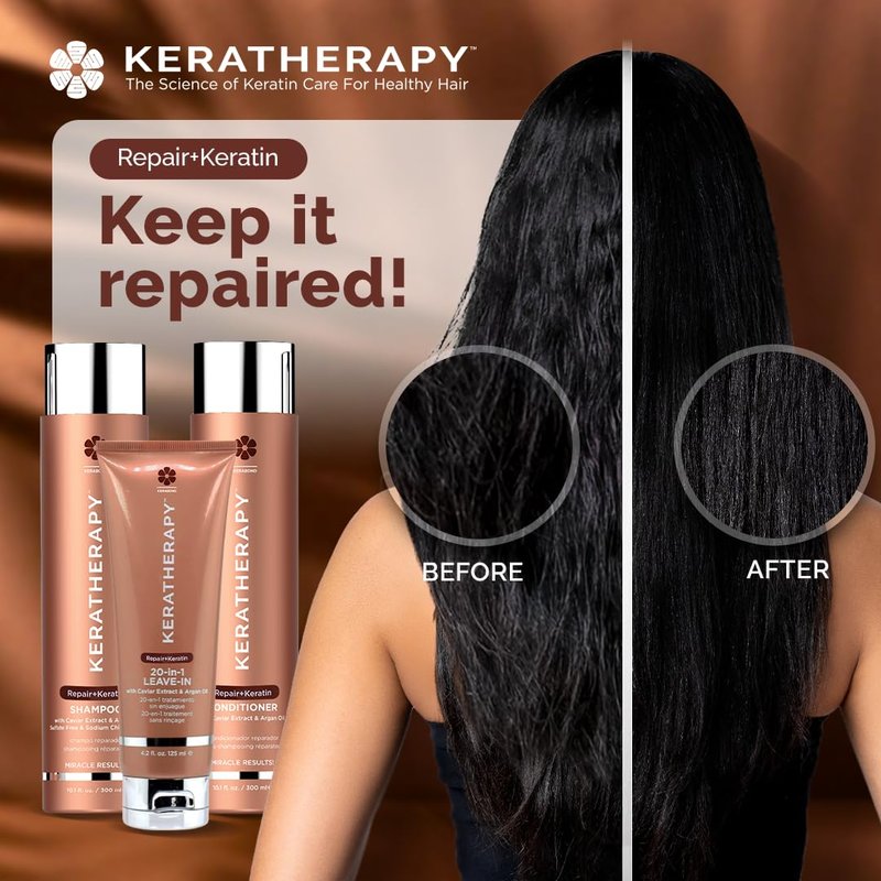 KERATHERAPY Keratin Infused KeratinFIXX 20-in-1 Leave-in, 4.2 fl. oz., 125 ml - Smoothing Leave in Conditioner Transforms Your Hair with 20 Benefits in 1 Easy Step - With Caviar Extract, & Argan Oil
