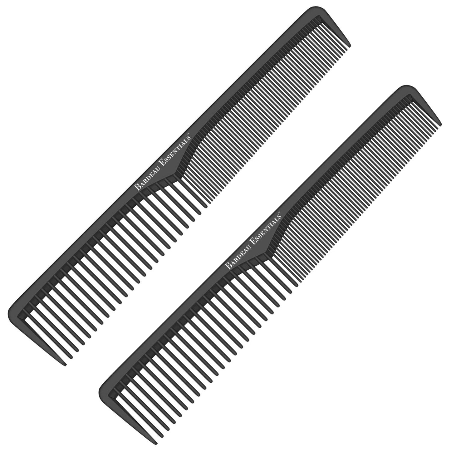 Professional 7 Inch Black Carbon Fiber Anti Static Chemical And Heat Resistant Comb For All Hair Types | Fine and Wide Tooth Comb For Men and Women