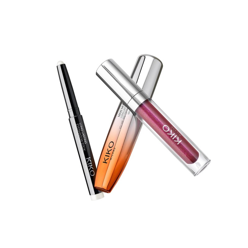 KIKO Milano Snow-Kissed Holiday Glam-Faves Make Up Gift Set, Makeup Gift Set: Volumising Mascara, Matt-To-Shimmering Lipstick And Eyeshadow Stick