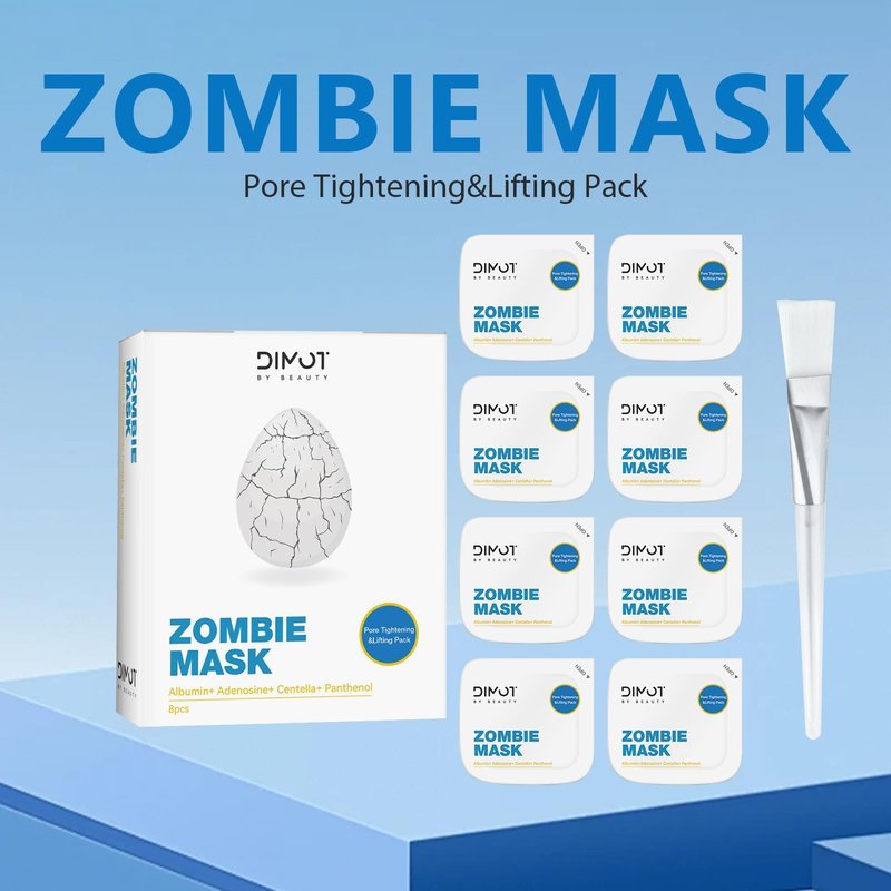 2PCSZombie Mask,Zombie Facial Mask, Zombie Face Mask, Hydrating Skincare Face Mask, Pore Tightening & Lifting Deep Cleansing Clay Mud Mask (2Box)