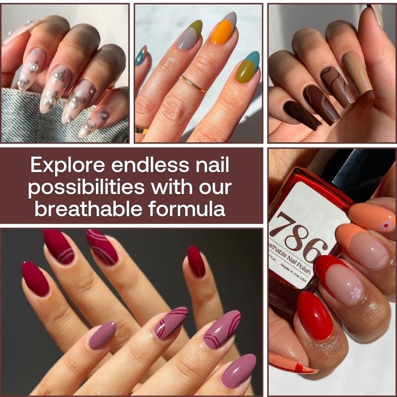 786 Cosmetics – 4 Piece Set: Breathable Nail Polish - Vegan, Cruelty-Free, Healthy, Award-Winning, Halal, Fast-Drying (Coastal Dreams)