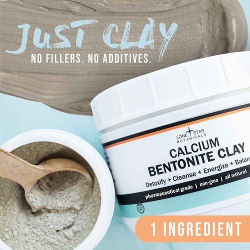 Calcium Bentonite Clay Healing Powder - Pure Pharmaceutical - Face, Body & Hair Detox Mask, Natural Mud Masks, Deep Pore Cleansing for Health & Beauty