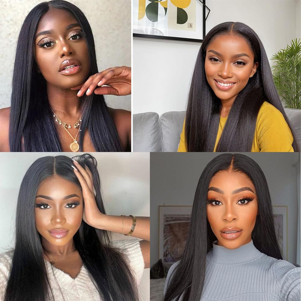 FEHOKA Brazilian 2x6 HD Lace Closure Straight Lace Closure 100% Virgin Human Hair Closure Natural Hairline Middle Part Kim K 2 By 6 Closure With Baby Hair (16 Inch, 2x6 Closure)