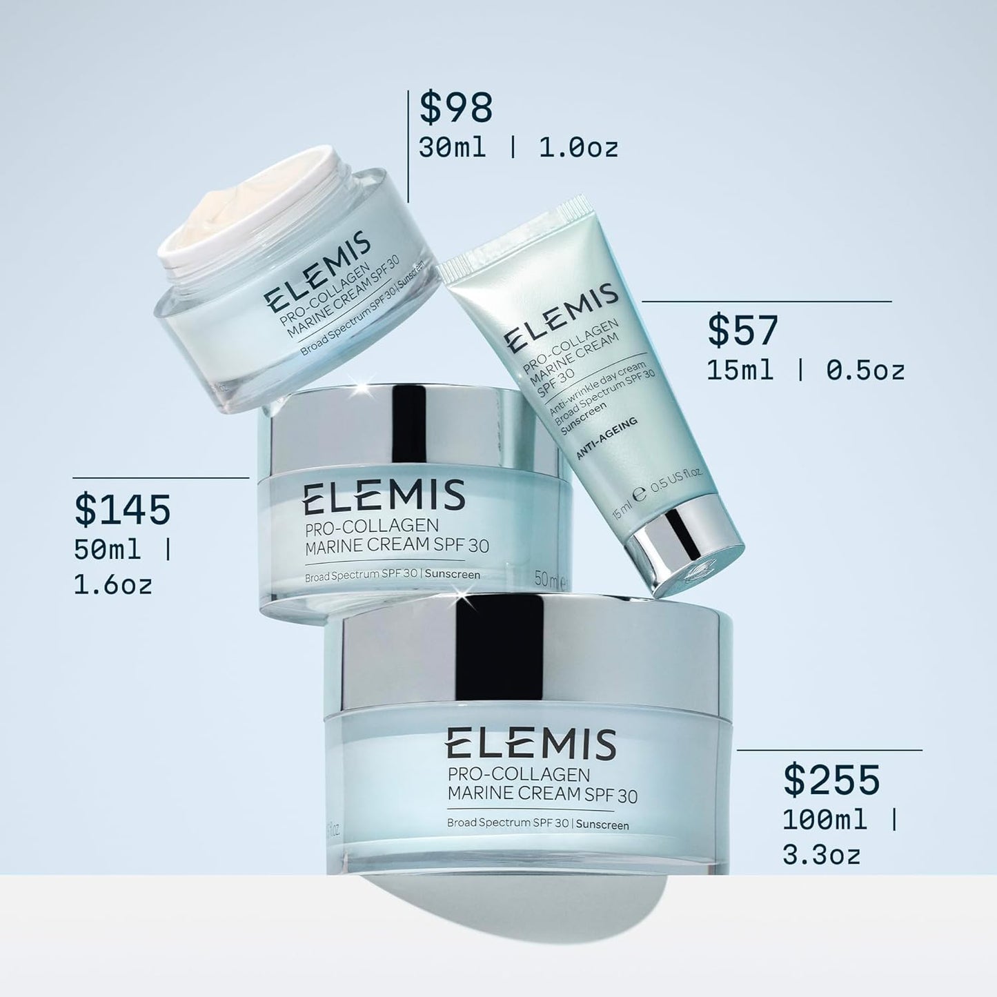 ELEMIS Pro-Collagen Marine Cream SPF 30 - Lightweight Anti-Wrinkle Daily Moisturizer for Radiant Skin
