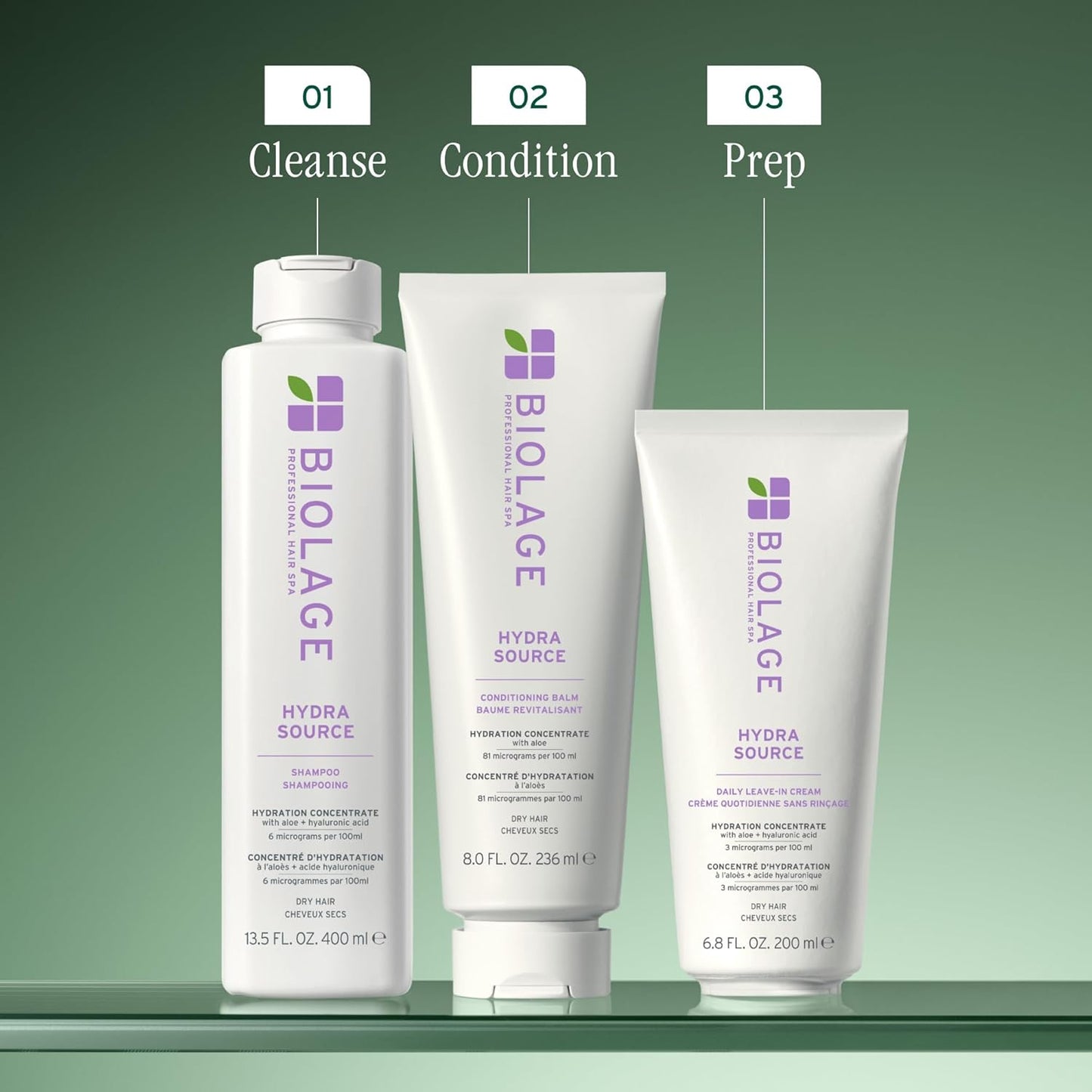 Biolage Hydra Source Shampoo - Softens & Adds Shine, For Dry Hair, Infused with Micro-Filtered Aloe Vera & Fermented Hyaluronic Acid, Vegan & Paraben-Free, Packaging May Vary