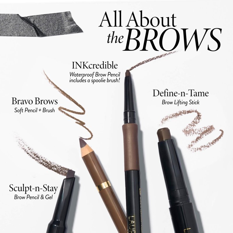 LAURA GELLER NEW YORK INKcredible Waterproof Brow Pencil- Blending Spoolie Brush - Long Lasting Eyebrow Filler (01 Blonde)