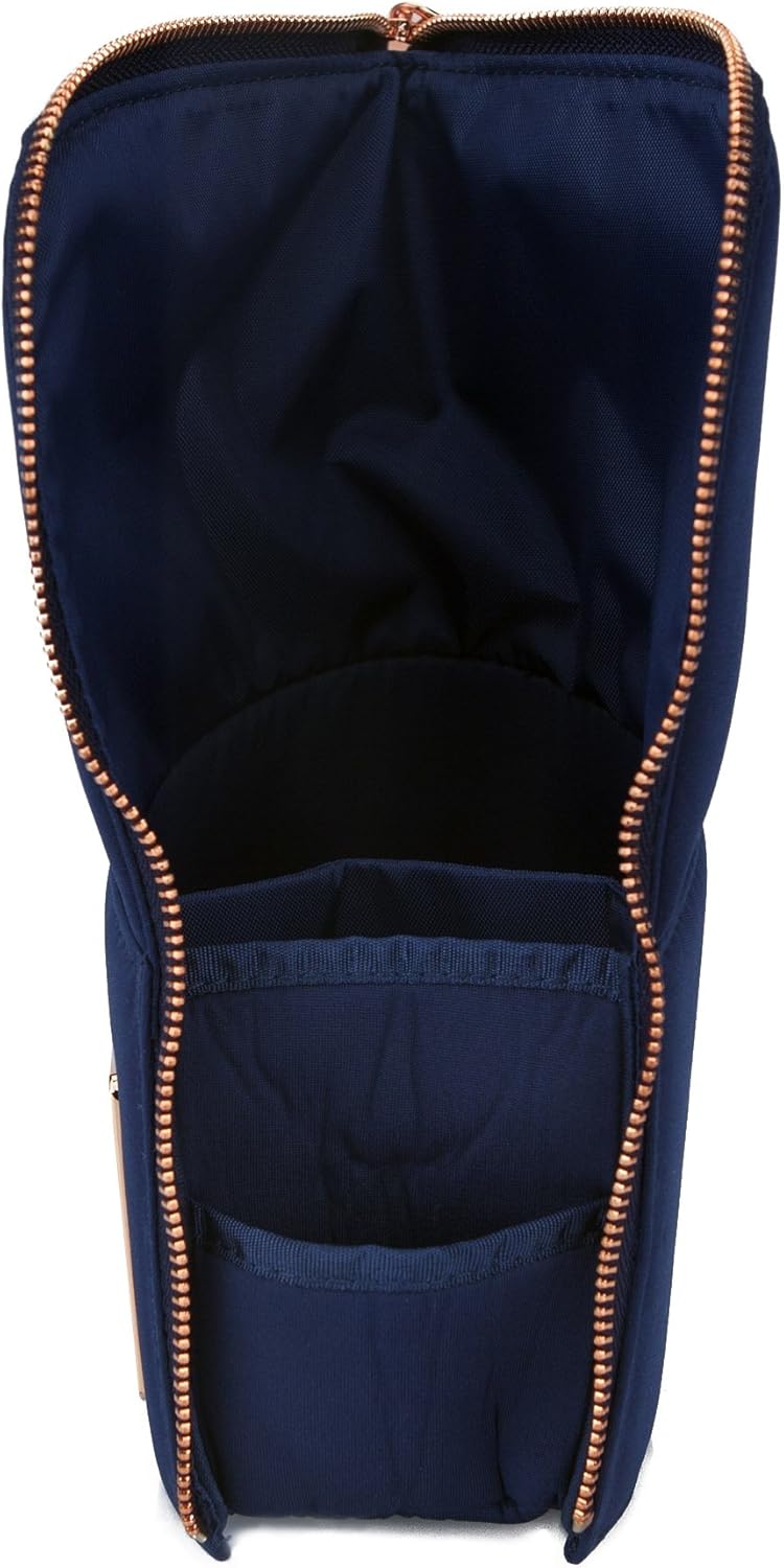 Professional Makeup Brush Stand-Up Pouch - Golden Triangle Blue | Durable & Stylish Design