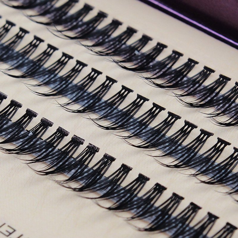 Bodermincer 120pcs 8mm/10mm/12mm/14mm/16mm to Choose Fish Tail Design 0.1 C Curl 3D Individual Mink False Eyelashes Extension Soft Black Fake False Eye Lashes (12mm)
