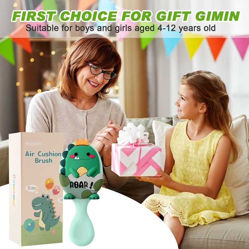 mini hair brush for kids, small toddler Hairs Brush, travel hair brush for Boys and Girls Baby ,Detangler Brush for Wet or Dry Thick or Curly Natural Straight (green)