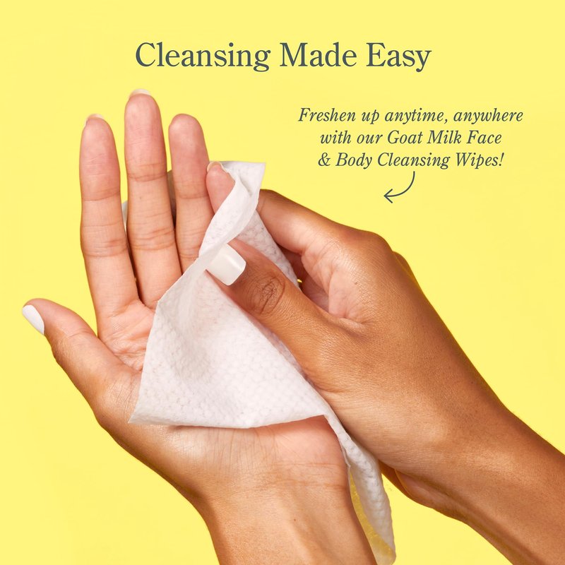 Beekman 1802 Face Wipes – Makeup Remover Wipes for Face, Facial Cleansing Wipes that Remove Makeup & Dirt, Travel Essentials, Face Wipes with Goat Milk & Aloe, Sunshine Lemon 30 Count