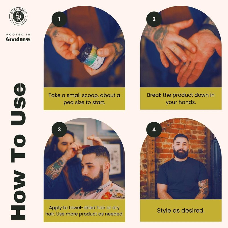 Shear Revival Younger Days Gel Pomade for Men & Women - Vegan, Medium Hold, Natural Finish for All Hair Types, Mandarin & Vanilla Scent, Travel Friendly 3.4oz and Eco-Conscious Packaging