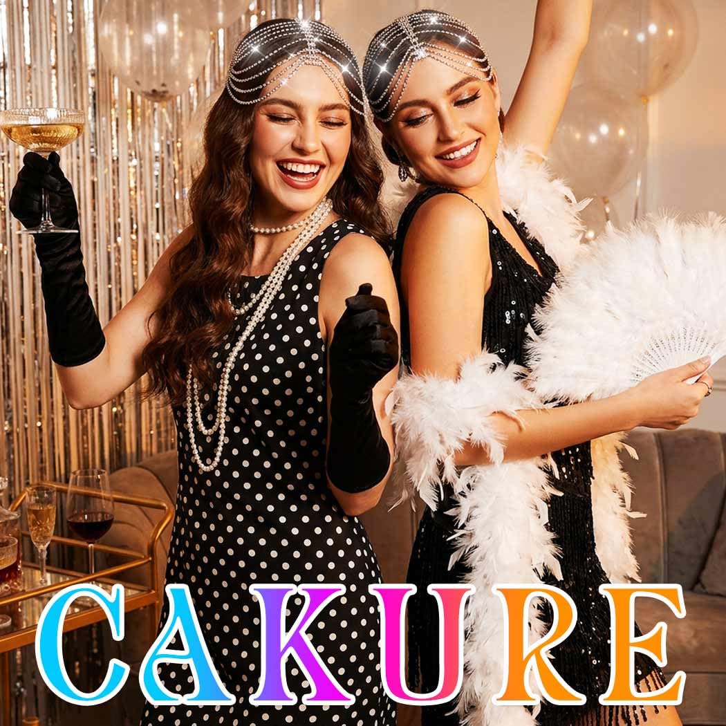 CAKURE 1920s Crystal Cap Headpiece Flapper Cap Headband Roaring 20s Headpiece Rhinestone Art Deco Party Hair Accesories for Women (b-silver, one size)