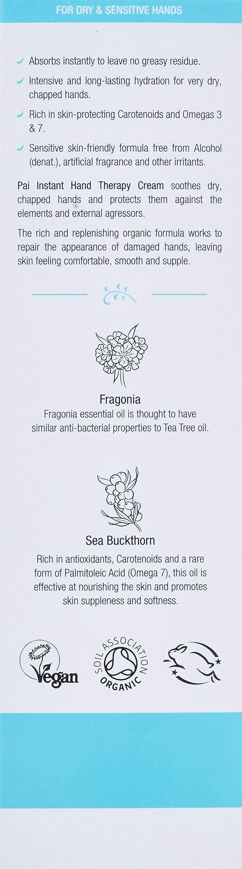 PAI SKINCARE - Heavy Mettle: Organic Fragonia + Sea Buckthorn Rescue Hand Cream | Natural, Vegan, Sensitive Skincare (2.5 fl oz | 75 mL)