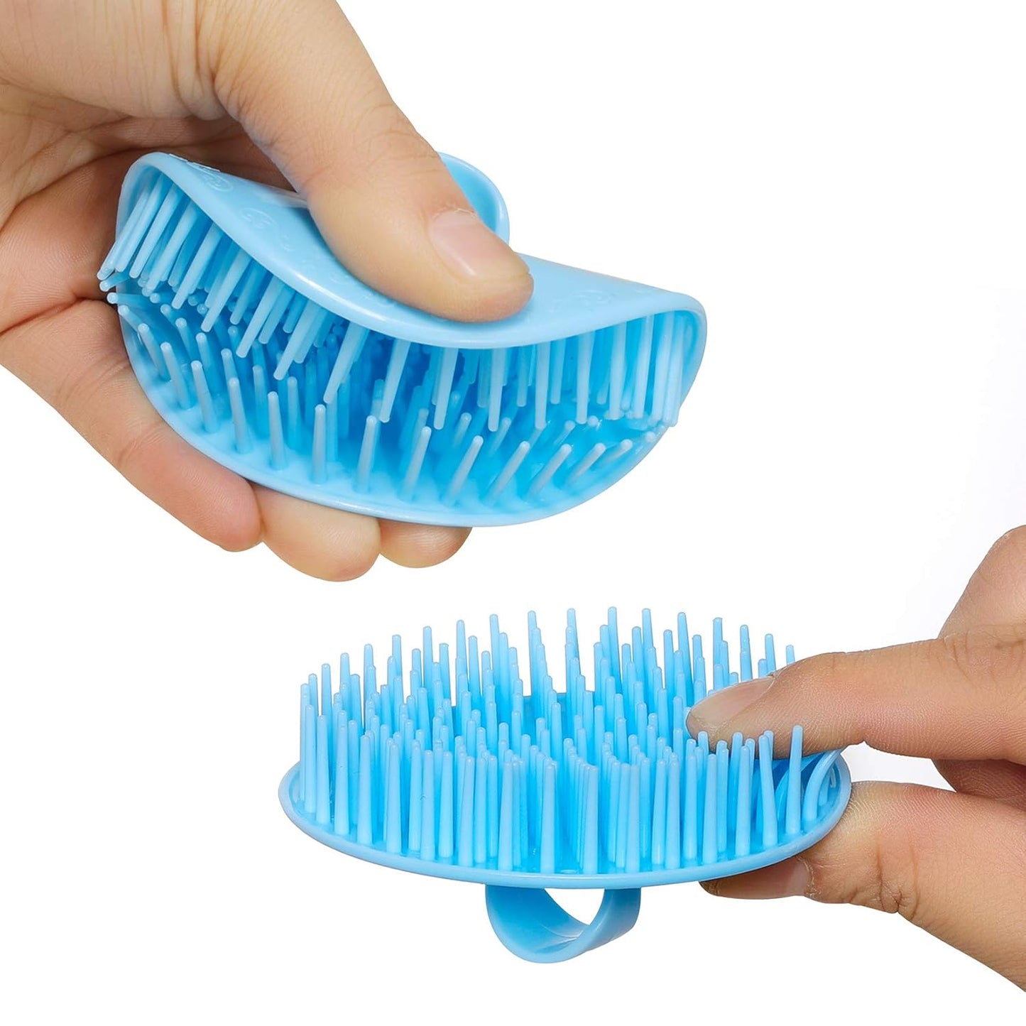 4Pack Hair Scalp Exfoliator Brush Dandruff Cleaning brush, Flexible Scalp Massager, Shower Shampoo Brush for Home, Office, Travel and Pets-BBTL
