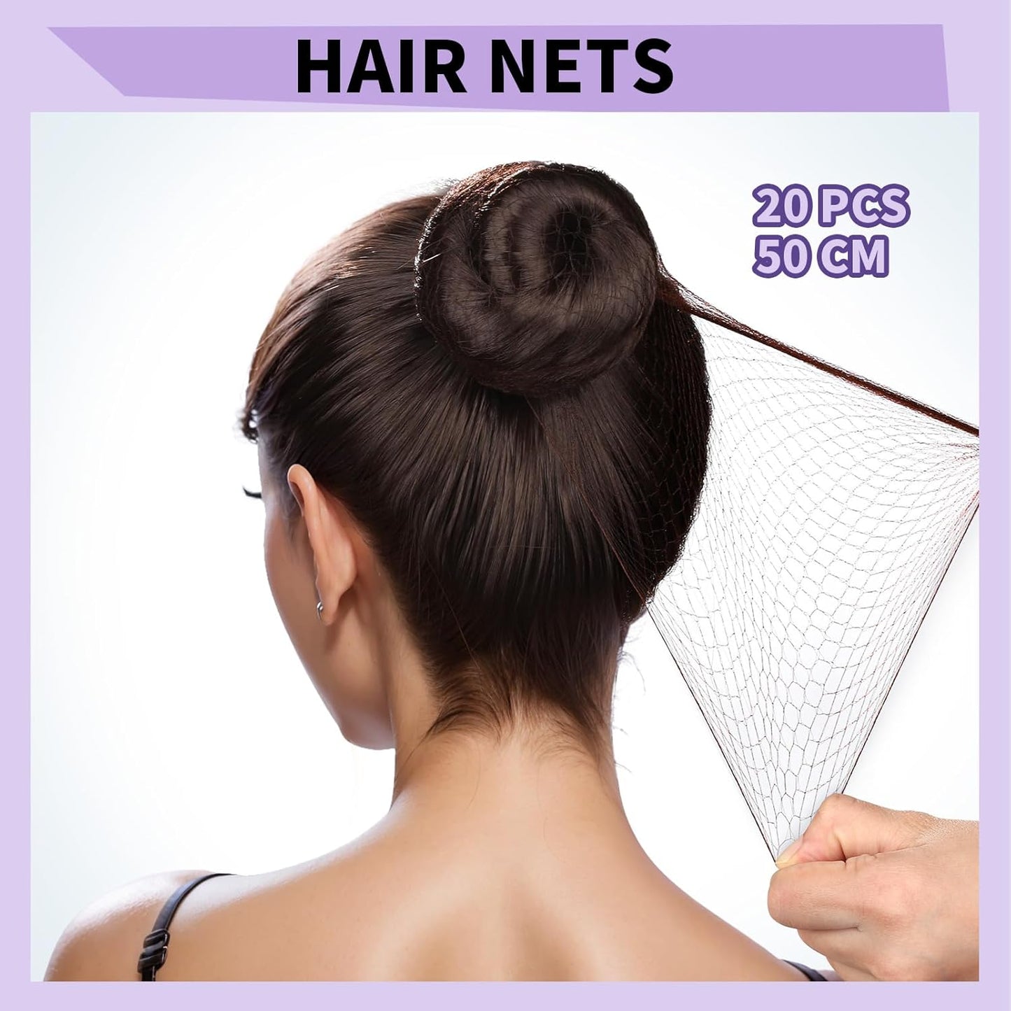 YGDZ Dance Hair Accessories Kit - Invisible Hair Net & Pins for Ballet Buns, Brown