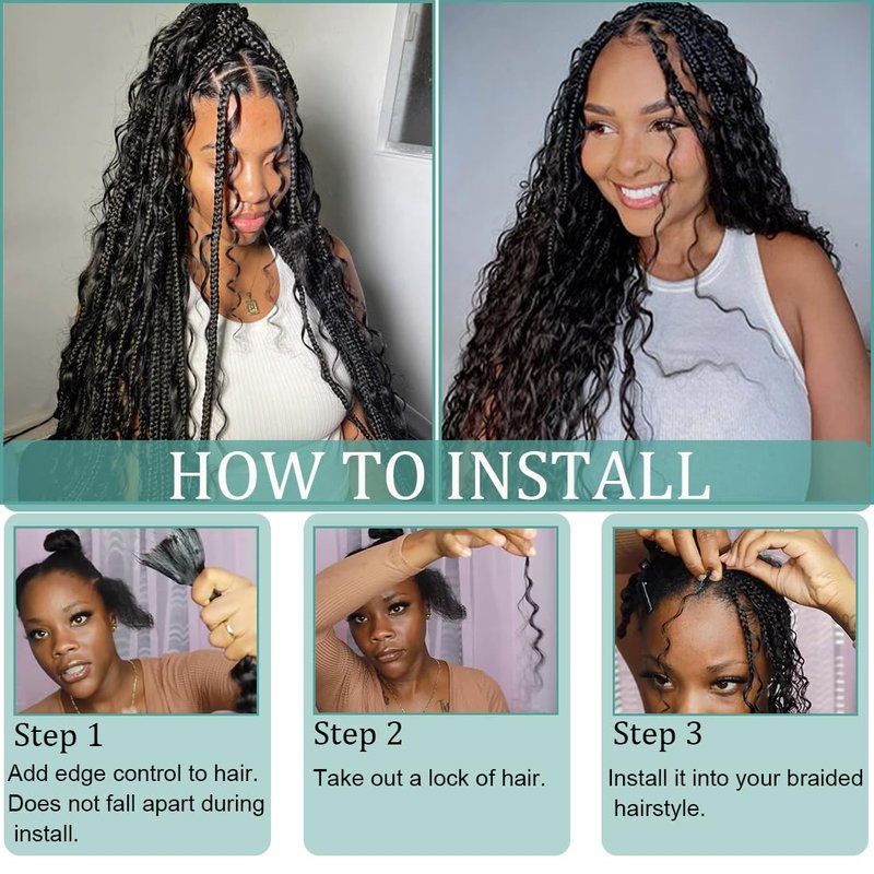 Water Wave Bulk Human Hair for Braiding No Weft Unprocessed Brazilian Virgin Human Hair Extensions Wet and Wavy Micro Braiding Hair Human Hair Bundles For Boho Braids Natural Color(18inch 2pack/100g)