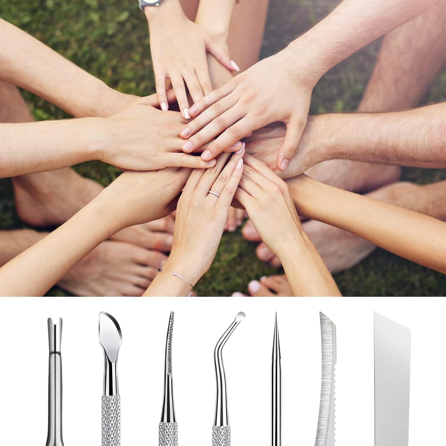 6-Pack Ingrown Toenail File and Lifters, Professional Surgical Stainless Steel Ingrown Toenail Removal Tool Kit, Manicure Treatment Pedicure Tools for Feet Under Nail Cleaner Correction Polish Pain