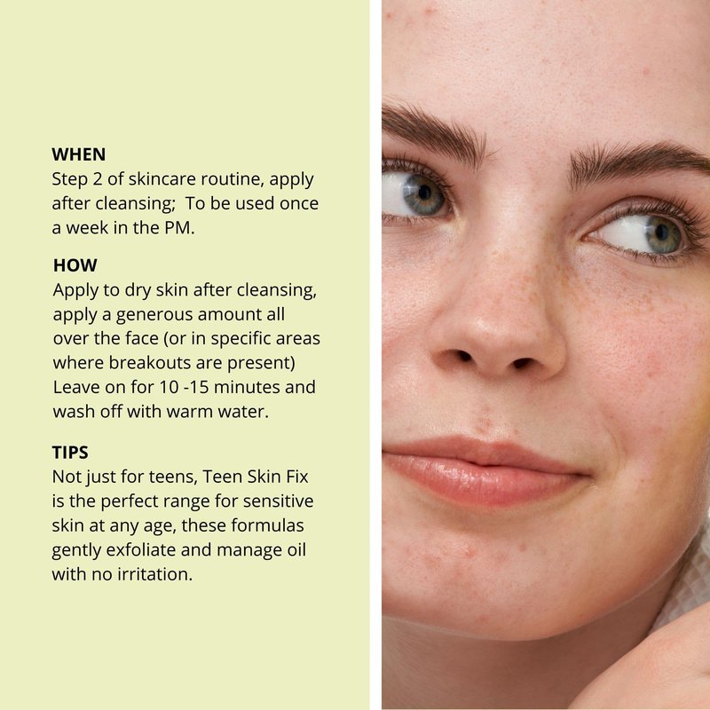 Nip+Fab Teen Skin Fix Wasabi Clay Mask, 2.54 fl oz, Purifies Congested Pores with Kaolin Clay and BHA Salicylic Acid, Healing and Moisturizing Formula