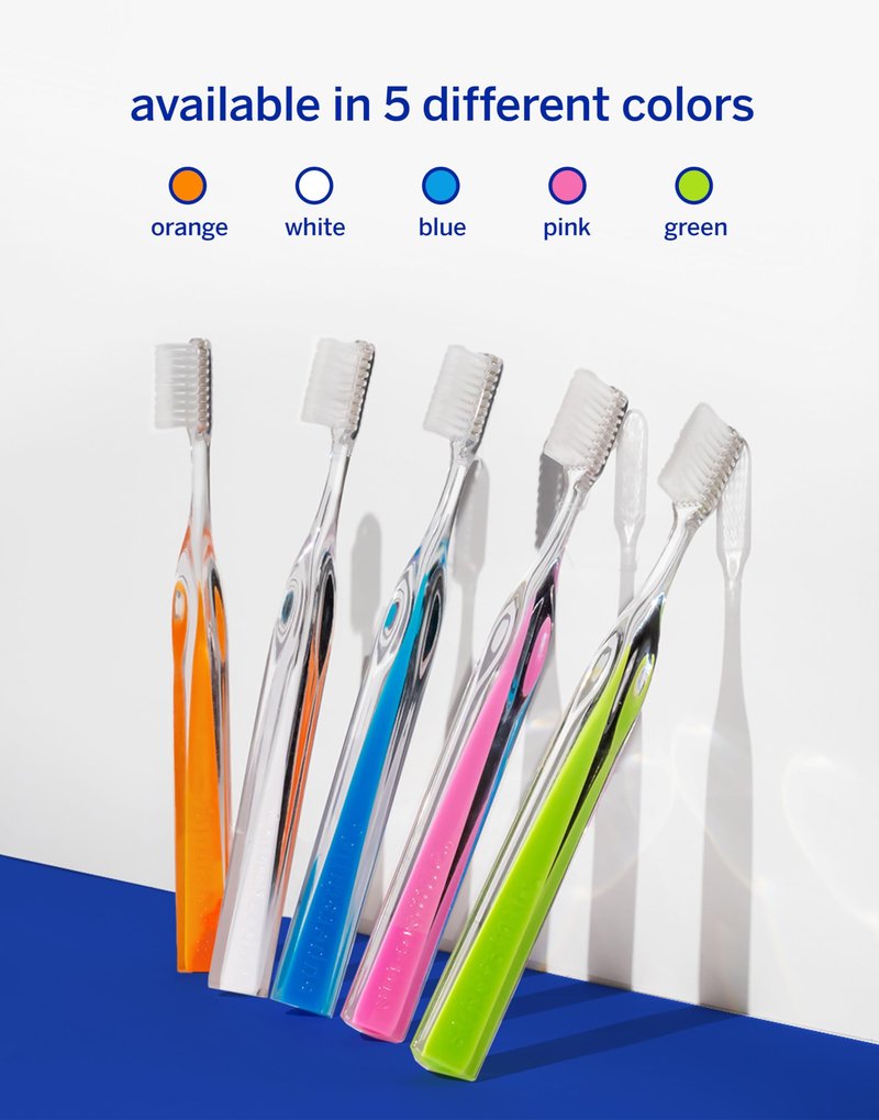 Supersmile Crystal Collection Toothbrush, Pink Diamond, Manual Toothbrush, Patented 45° Angled Soft Bristle Toothbrush with Dupont® Bristles, Ergonomic Handle for Sensitive Teeth, Safe for Veneers