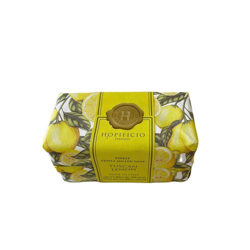 Hopificio Firenze Set of Two 7.05 OzFinest Triple Milled Soap, Made In Italy (Tuscan Lemon)