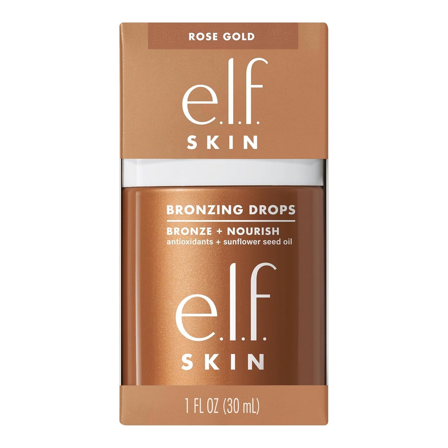 e.l.f. SKIN Bronzing Drops Mini, Liquid Bronzer For Face & Skin, Creates A Sun-Kissed Glow, Infused With Vitamin E, Vegan & Cruelty-Free, Pure Gold