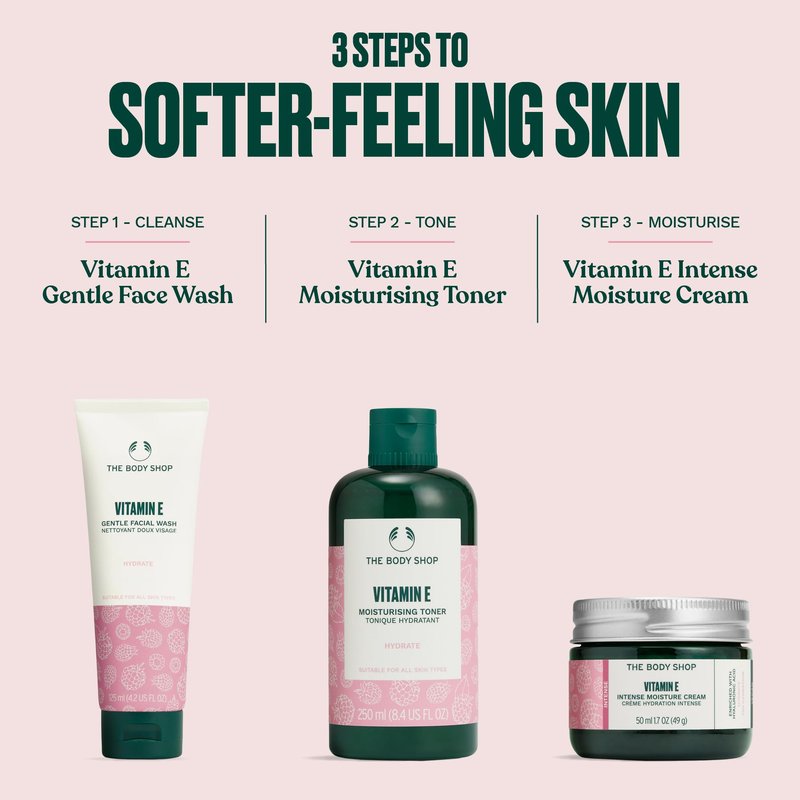 The Body Shop Vitamin E Intense Moisture Cream | 72hr Face Moisturizer with Hyaluronic Acid | Whipped Face Cream for Softer Smoother Skin, Vegan, 1.7 oz