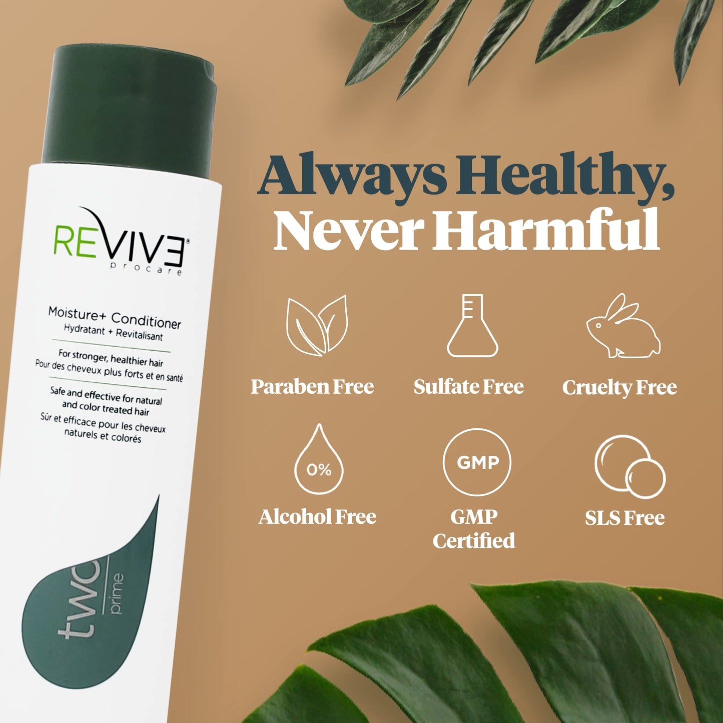 REVIV3 ProCare PRIME Moisture & Hair Conditioner for Damaged Dry Hair - Moisturizing, Hydrating Conditioner with Keratin Amino Acids, Plant Proteins, Peptides & Botanical Extracts, Sulfate Free, 12 oz