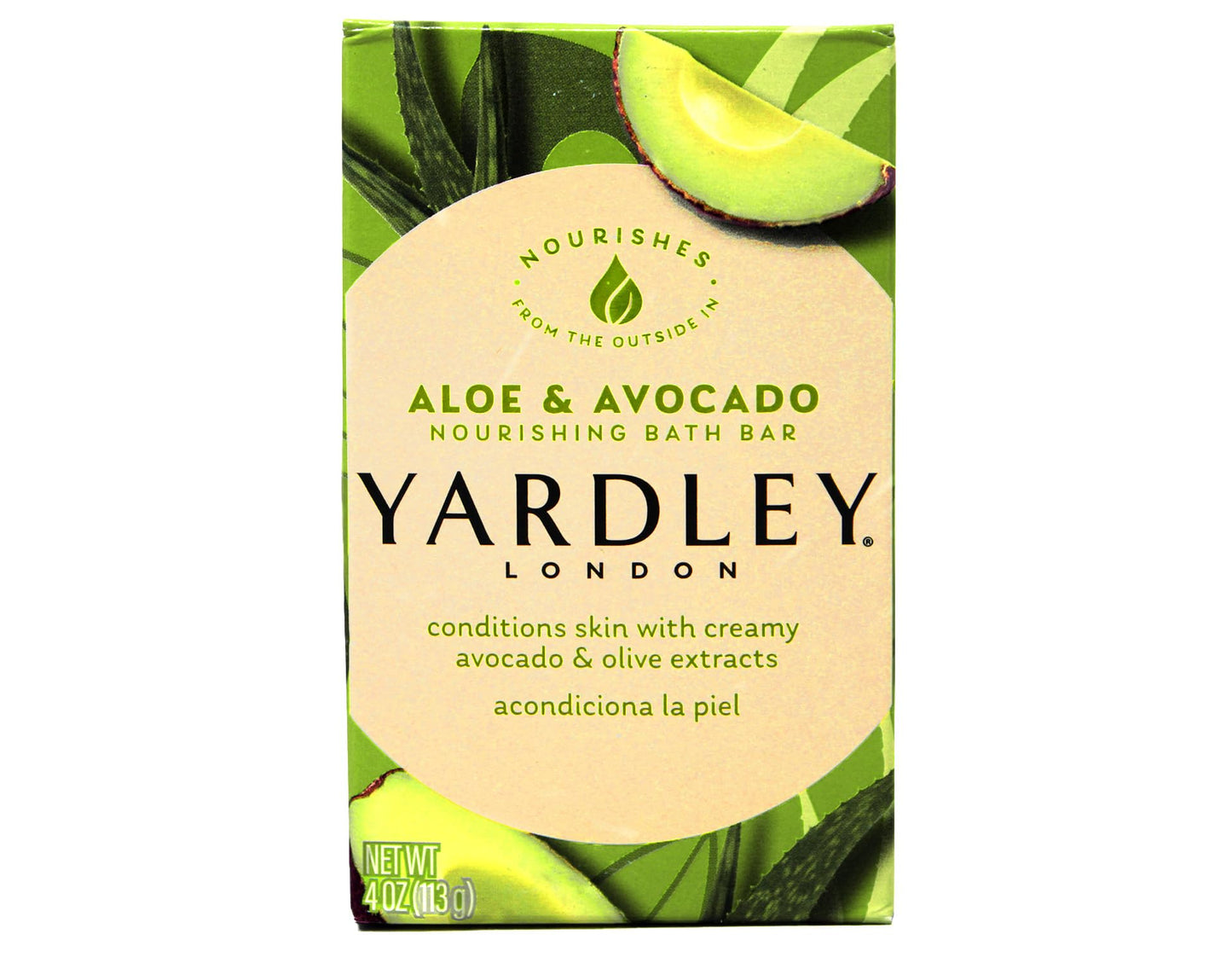 Yardley London Aloe and Avocado Naturally Moisturizing Bath Bar 4.0 oz (Pack of 12)