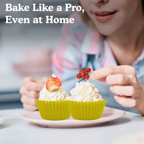 Regency Wraps Greaseproof Professional Grade Baking Cups, Pack of 40, Standard Liners, Yellow Solid, for Cupcakes, Muffins, Candy, Non Stick