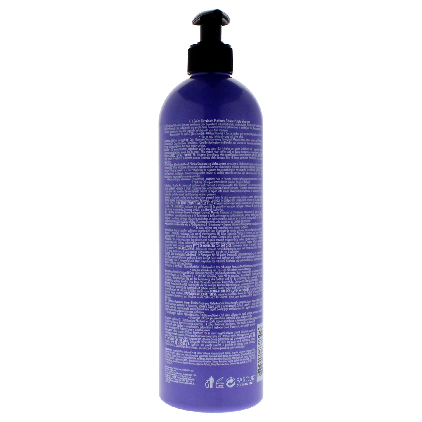 CHI Color Illuminate Shampoo, Provides Balanced Color Replenishment Between Salon Services, Sulfate, Paraben, & Cruelty-Free, Platinum Blonde, 25 Oz