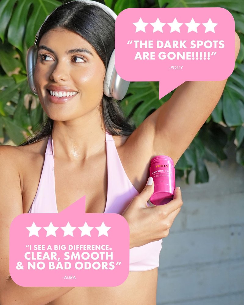 Truly Unicorn Fruit Aluminum Free Deodorant | Cotton Candy Scent | Natural Deodorant for Brighter and Smoother Underarms - 3 Oz