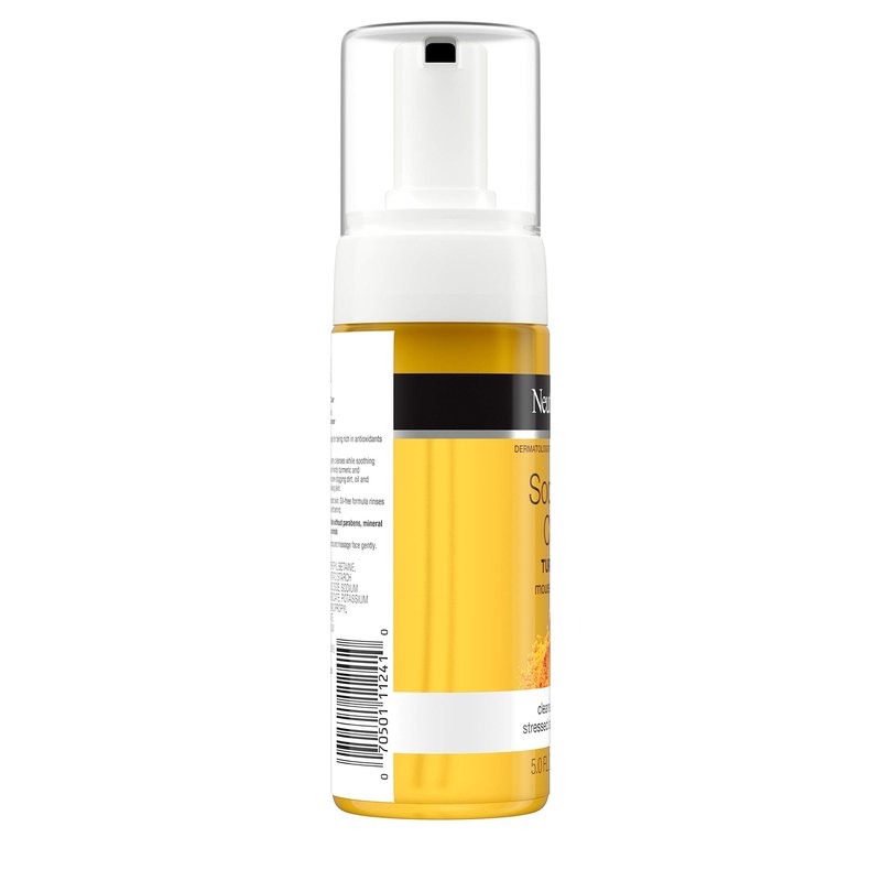 Neutrogena Soothing Clear Calming Mousse Facial Cleanser with Soothing & Calming Turmeric, Gentle Face Wash for Acne-Prone Skin, Paraben-Free, Oil-Free, Not Tested on Animals, 5 fl. oz